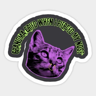 Punk Cat Piercing Sticker